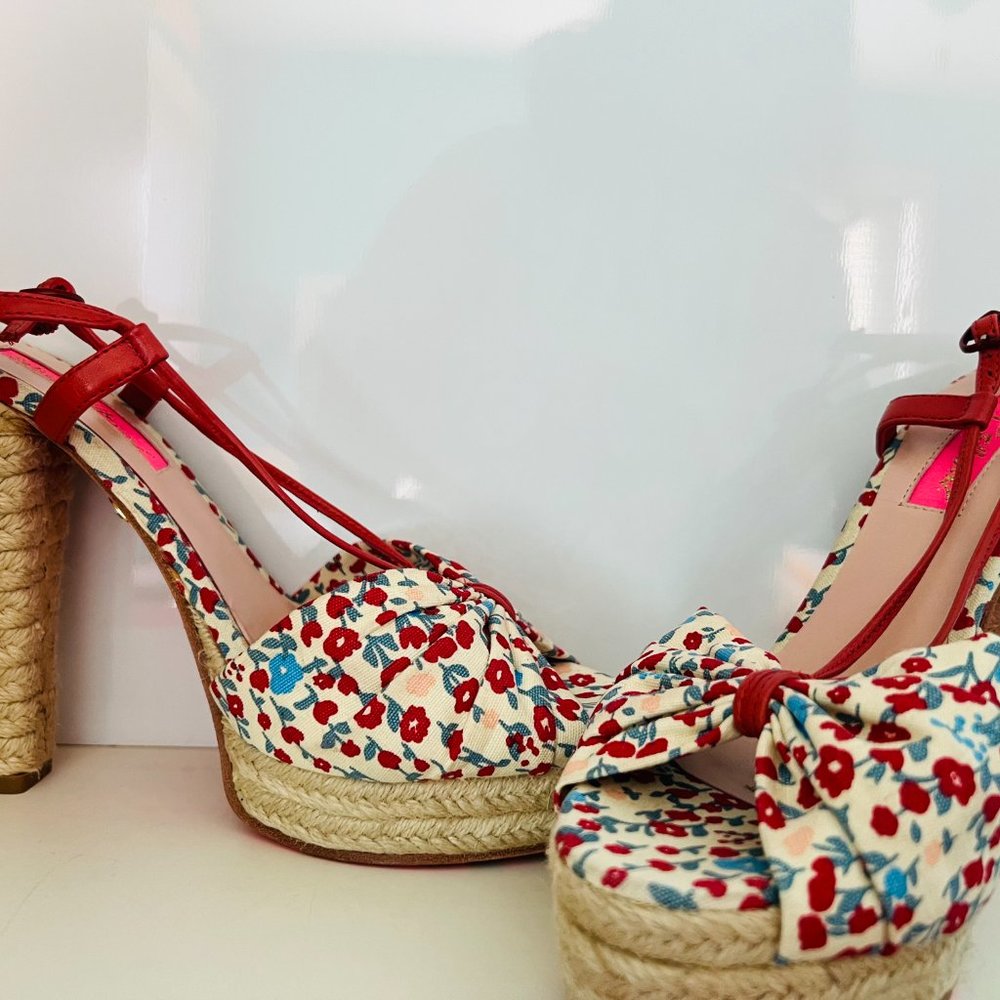 Betsey Johnson Ultra High Jensen Red Platform Heel